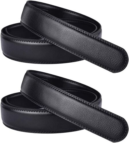 KALANKA-Lot de 2 ceintures de rechange automatiques en cuir souple pour homme - Sans boucle - 120 cm