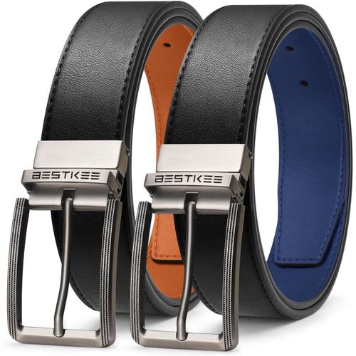 Cauc-Ceinture Homme, 35 Mm Ceinture En Cuir Double Face - Pour Pantalons Décontractés, Golf, Chemises Habillées Et Jeans, Utilisable Des Deux Côtés