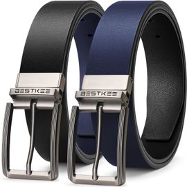 Cauc-Ceinture Homme, 35 Mm Ceinture En Cuir Double Face - Pour Pantalons Décontractés, Golf, Chemises Habillées Et Jeans, Utilisable Des Deux Côtés