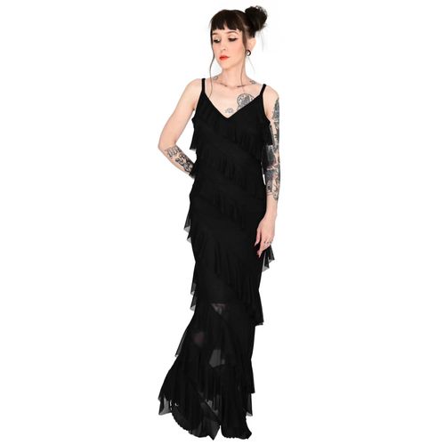 Foxblood - Sofia Maxi Black - Robe - Noir - S - 100% Polyester,Engrener