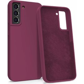 Étui Rigide En Silicone Pour Samsung Galaxy S21 Fe Avec Doublure Microfibre - Coque Protectrice Antichocs - Bordeaux