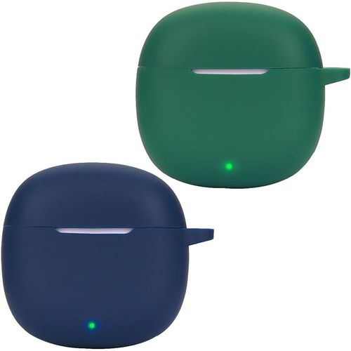 Coque Silicone Antichoc Pour Honor Earbuds X6 - Compatible Charge Sans Fil, Anti-Poussière, Accès Connecteur Lightning, Ultra-Fine, Bleu/Vert (Lot De 2)
