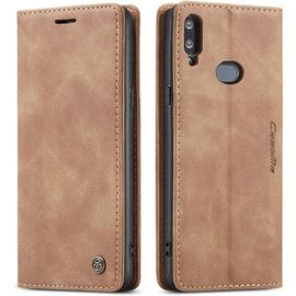 Coque Compatible Avec Samsung Galaxy A10s,Etui En Cuir Flip Housse Portefeuille Avec Magnetique Case Bumper Coque-Brun