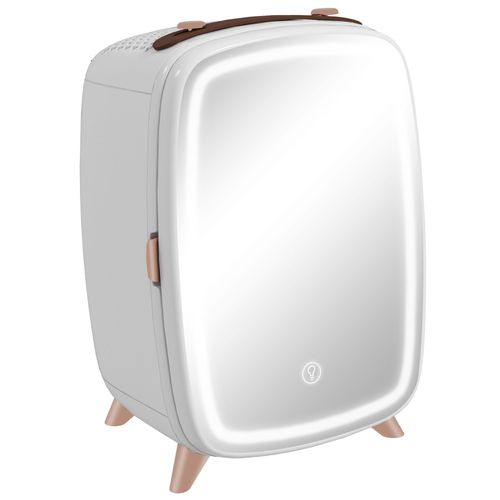 Mini-réfrigérateur HOMCOM 6 L, petit réfrigérateur cosmétique avec fonction réfrigération, réfrigérateur beauté portable pour cosmétiques, boissons, fruits, blanc