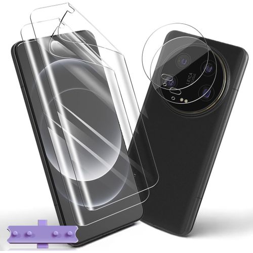 Film Écran Tpu Pour Xiaomi 14 Ultra (2 Pcs) + 2 Protège¿Lentilles Verre Trempé 9h, Hd Antirayures, Compatible Empreintes, Bords Courbés, Anti¿Traces, Pose Facile, Auto¿Réparant