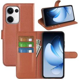 Coque Oppo Reno 13 Pro 5g 6,83 Pouces - Étui Portefeuille Cuir Pu Antichoc À Rabat Avec Bumper Silicone, Porte-Cartes, Béquille Et Fermeture Magnétique, Marron