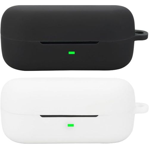 Étui de protection en silicone pour WFC510 (boîtier écouteurs) - Antichoc 360° - Compatible charge sans fil - Fin et facile à installer - Noir/Blanc