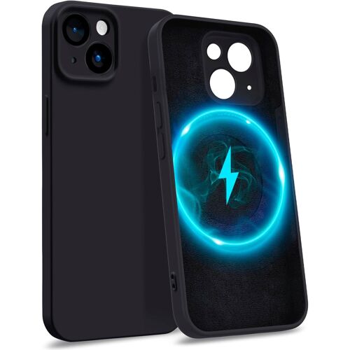 SJZG-Coque Pour Iphone 15 Plus [ Compatible Avec Magsafe - Quadruple Protection ] - Case Rigide Avec Doublure Microfibre & Protection Caméra - Cover Noir