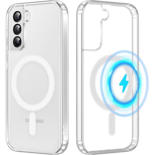 SJZG-Magnétique Coque Pour Samsung Galaxy S21+ / S30+ 5G 6,7"", Transparente Coque Compatible Avec Magsafe, Ultra Léger Mince Silicone Tpu + Pc Housse De Protection Anti-Choc Anti-Rayures Bumper Etui