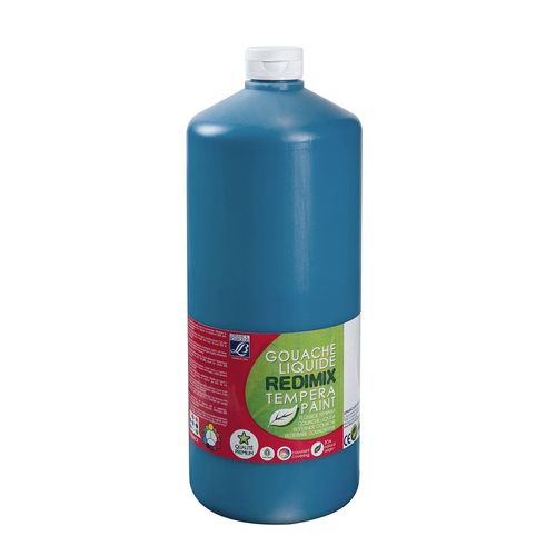 Lefranc Bourgeois Flacon 2 Litres Gouache Liquide Redimix Bleu Primaire