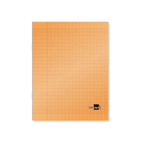 Liderpapel Cahier Piqué Couverture Plastique Souple A5+ 17x22cm 96 Pages Séyès - Orange
