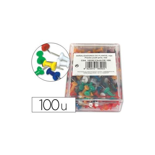 Q-Connect Punaise Épingle Mémo Coloris Assortis Boîte 100 Unités
