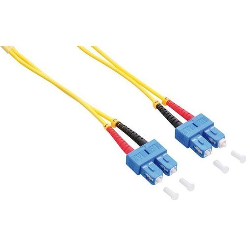 LogiLink - Cordon de raccordement - mode unique SC (M) pour mode unique SC (M) - 2 m - fibre optique - duplex - 9 / 125 micromètres - OS2 - sans halogène - jaune