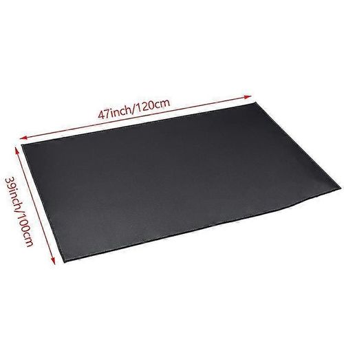 Tapis de foyer ignifuge pour poêle à bois, résistant au feu (L, noir)