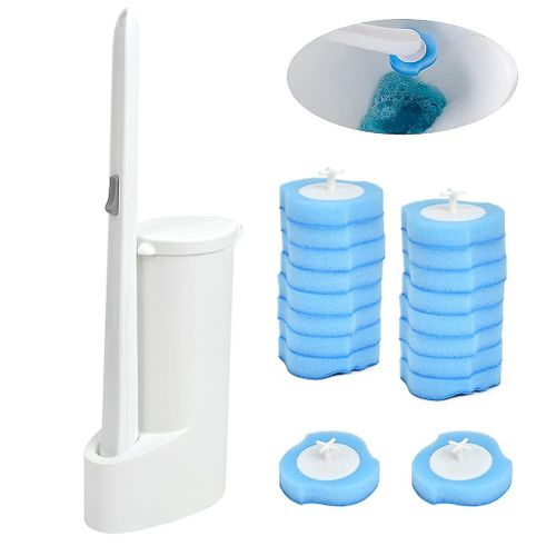 2025 - Brosse WC 3 en 1, 24 recharges (tête de brosse WC + brosse WC + base), multifonctionnelle à 360 degrés