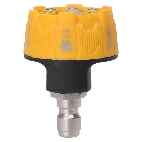Buse de pulvérisation pour nettoyeur haute pression 6 en 1, buse multifonctionnelle réglable, interface de prise 1/4, embout de connexion noir et jaune