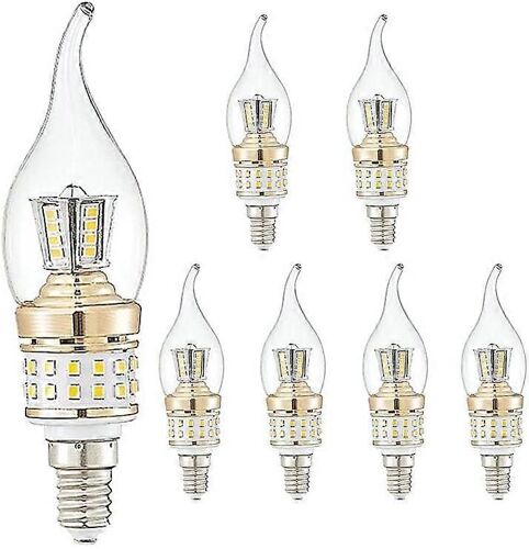 Ampoules Led E14 10 W, Petites Ampoules À Vis, Style Candélabre, Non Dimmables, Style Lustre, Blanc Froid 6 000 K, Lampes À Économie D'énergie Vintage (Équivalent 90 W)