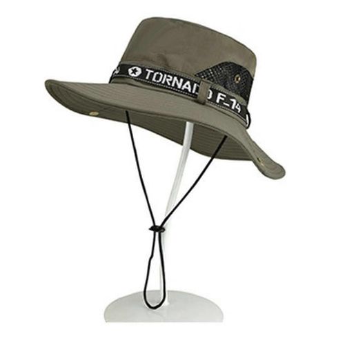Chapeau De Pêcheur Pour Homme, Protection Solaire, Protection Uv, Large Bord, Gris Foncé, Été
