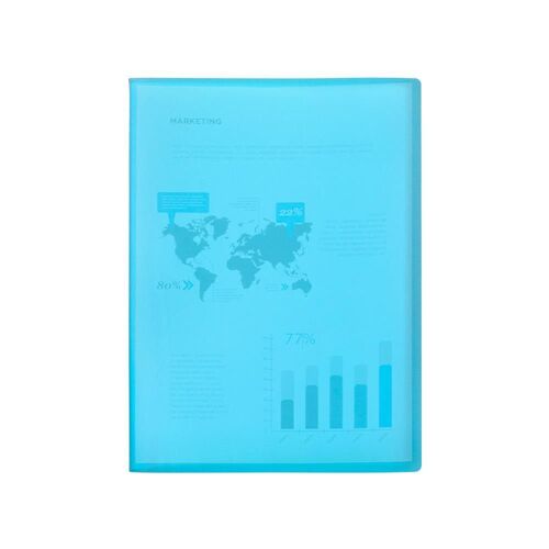 Liderpapel Protège-Documents 20 Pochettes 210x297mm Couverture Flexible Transparente Bleue