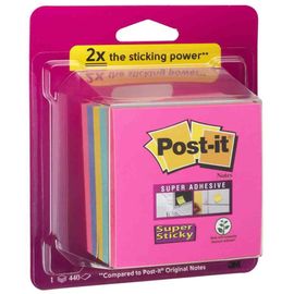 Post-It Bloc-Note Cube Super Sticky Notes 76 X 76 Mm 440 Feuilles Rainbow
