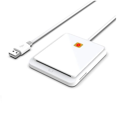 Portable USB 2.0 Smart Card Reader &id Bank Card Reader Card Slot Design pour Windows Linux, Wh