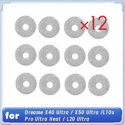 Pour X40 Ultra / X50 Ultra / L10s Pro Ultra Heat / L20 Ultra Nettoyage Chiffon Robot Aspirateur Pièces Remplacement 12Pcs