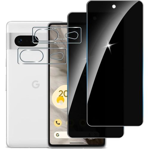 Pack 5 Pièces Verre Trempé Anti-Espion Pour Google Pixel 7 ¿ 3 Protège-Écrans + 2 Protège-Caméras, 9h Anti-Rayures, Ultra-Fin 0,18 Mm, Sans Bulles