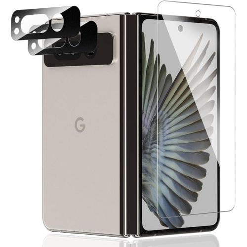 Lot 2 Films Écran + 2 Protections Lentille En Verre Trempé 9h Pour Google Pixel Fold