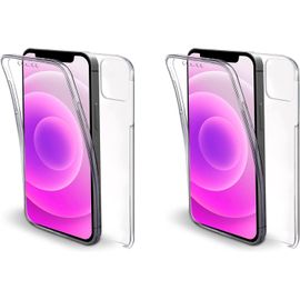 Lot De 2 Coques 360° Transparentes Pour Apple Iphone 12 Pro (6,1 Pouces) - Tpu Souple + Dos Rigide - Protection Avant Et Arrière Anti-Chocs