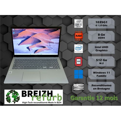 Asus R509JA - 15.6" Intel Core i5 1035G1 - 1 Ghz - Ram 8 Go - SSD 512 Go - Windows 11