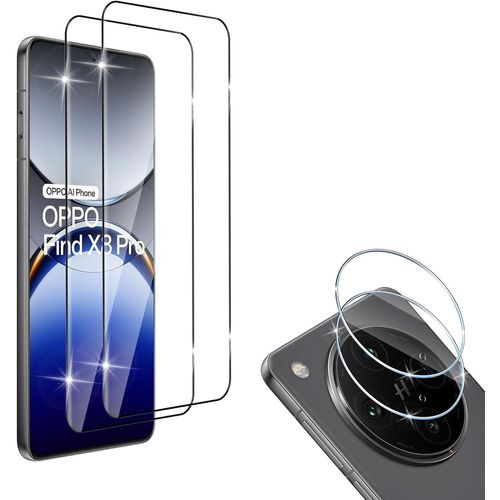 Pack 4-En-1 Pour Oppo Find X8 Pro - 2 Verres Trempés 3d Couverture Totale (0,33 Mm) + 2 Protections Caméra, 9h Hd Anti-Bulles Anti-Rayures, Toucher Ultra-Sensible