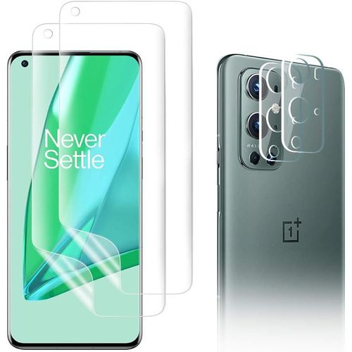 Kit Protection Oneplus 9 Pro - 2 Films Tpu Ultra-Fins + 2 Verres Trempés Pour Objectif Caméra, Hd Anti-Rayures Compatible Capteur D'empreintes, Installation Sans Bulles
