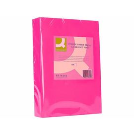 Q-Connect Papier Couleur Multifonction A4 80g/M2 Unicolore Rose Intense Ramette 500 Feuilles