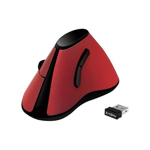 Logilink Souris ergonomique verticale, sans fil 2.4 GHz, rouge