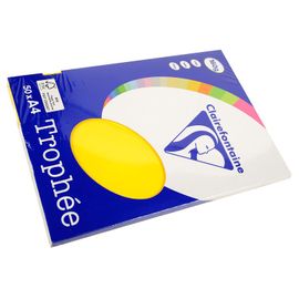 Clairefontaine Ramette 50 Feuilles Papier 160g A4 210x297 Mm Certifié Fsc Jaune Soleil