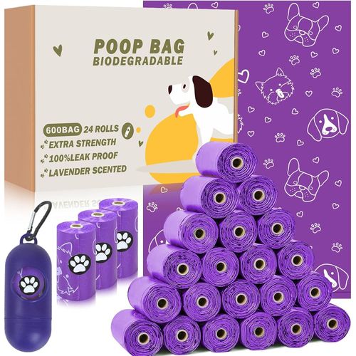 Teppc-600 Sac A Crottes Chien Avec Distributeur, Sacs Ramasse Crottes, Sac Chien Déjection, Sacs À Déjections Canines,Grand,Extra Épais, Parfumés, 28 Rouleaux(Vert)