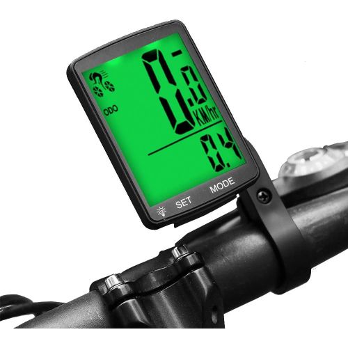 Sept-Compteur Vélo Sans Fil, Étanche Ordinateur De Vélo Avec Écran Lcd Multifonction Rétroéclairé, Compteur Kilométrique De Vitesse Et Odomètre De Route Chronomètre De Vélo