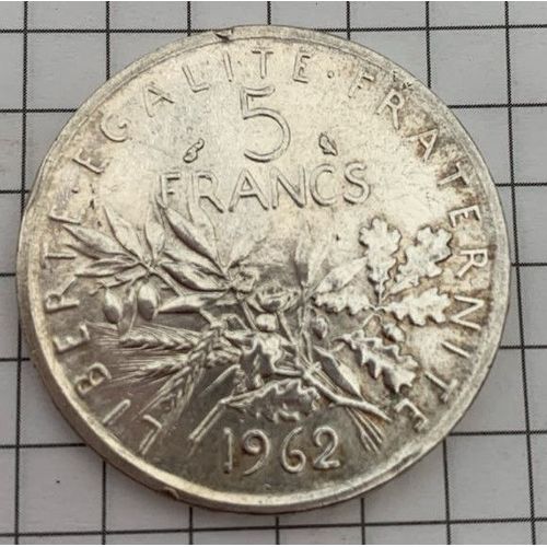 Pièce 5 Frs Argent Année 1962