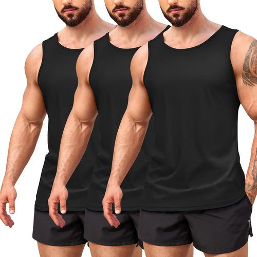 Sept-Lot De 3 Débardeurs Pour Homme Hauts De Sport Gilets D'été Gilets De Gym Gilets Musculaires Chemises De Musculation Gilets De Sport