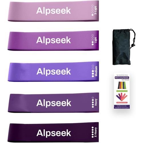 Sept-Ensemble De Bandes De Résistance, 5 Bandes De Fitness En Tpe Avec Sac De Rangement, 5-40lbs Bandes De Mouvement Élastiques Pour Yoga, Pilates, Musculation, Gymnase