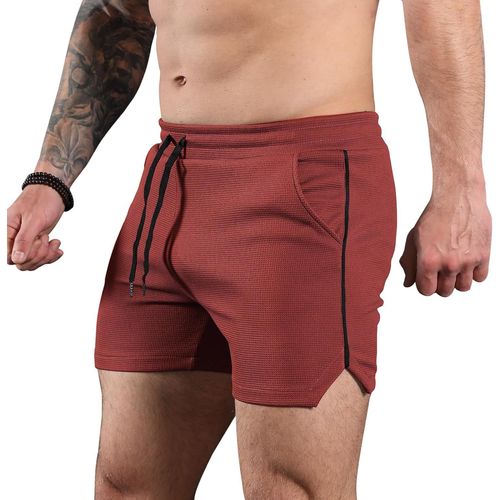 Sept-Short Sport Gaufre Homme Jogging Running Court Short De Musculation Pour Entraînement Gym Été