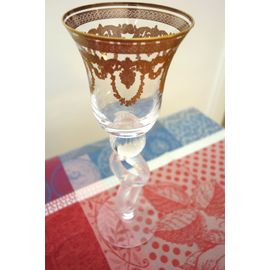 Verre Soufflé Doré - Vintage Venise 19e Siècle