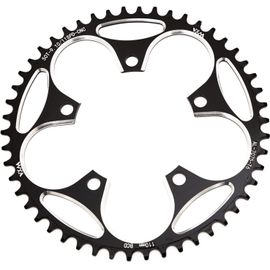 Sept-Plateau De Pédalier Vélo Route 110bcd 7075-T6 Aluminium - Cnc 5 Axes Iso 13041, Denture Alternée Anti-Chute (36-58t) | Compatible 8-12v Shimano/Sram | Noir/Rouge