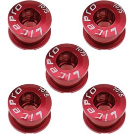 5pcs Kit De Boulons Plateau Simple Rouge M8 Bicyclette Pour Vélo De Route Vtt