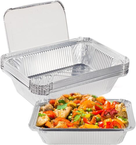 Jexnovashop-Lot De 10 Bols En Aluminium 2250 Ml Récupérateur De Graisse Jetables Réutilisables Cuisson, Rôtisserie, Cuisson