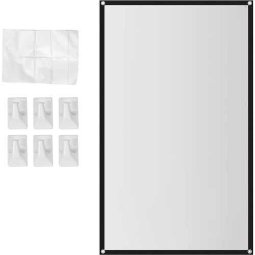 SJZG-Écran De Projecteur Portable Pour Cinéma Maison En Plein Air Hd Pliable Anti-Rides (60 Pouces)