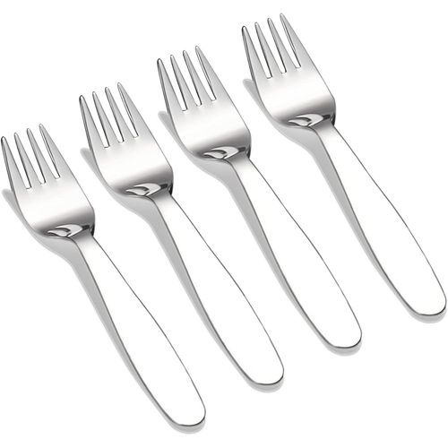 Ensemble De 4 Couverts En Acier Inoxydable 18/8 De Qualité Supérieure Pour Enfants De 14,7 Cm Avec Fourchettes Pour La Maison, L'école (4 Fourchettes)