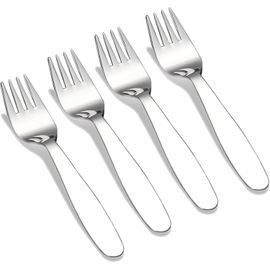 Ensemble De 4 Couverts En Acier Inoxydable 18/8 De Qualité Supérieure Pour Enfants De 14,7 Cm Avec Fourchettes Pour La Maison, L'école (4 Fourchettes)