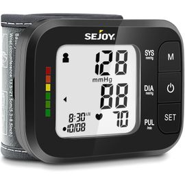Tensiomètre Poignet Professionnel Tensiomètre Electronique Avec Grand Écran Led Moniteur De Fréquence Cardiaque 120 Lectures Mémoire 2 Utilisateurs Avec Piles Pour Usage Domestique