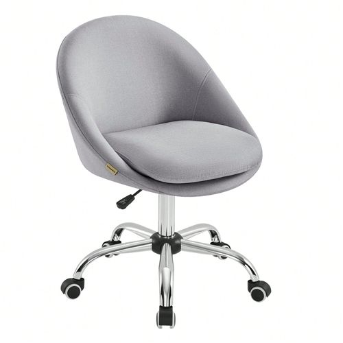 Chaise De Bureau, Fauteuil Pivotant, Siège Confort, Rembourrage En Mousse, Réglable En Hauteur, Gris